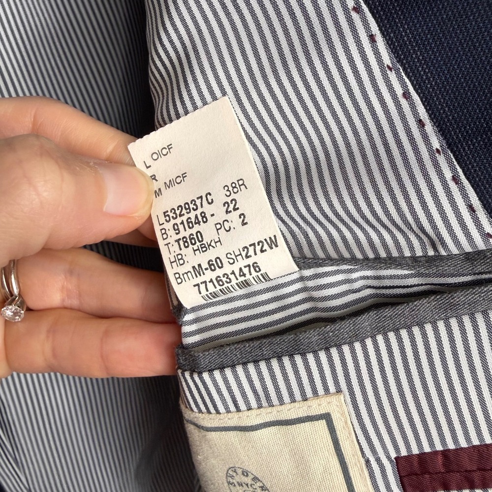 Todd Snyder Mayfair Fit Navy Blue Windowpane Plaid Wool Blazer Sport Coat 38R - Picture 7 of 10